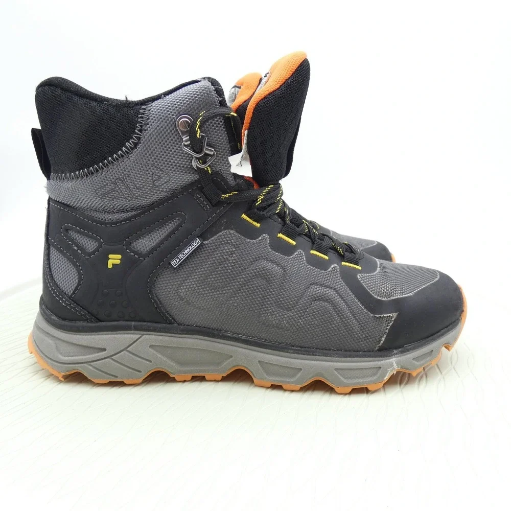Fila Tex Technology Mens US 6.5 Hiking Boots Gray Black Waterproof Ankle Boots